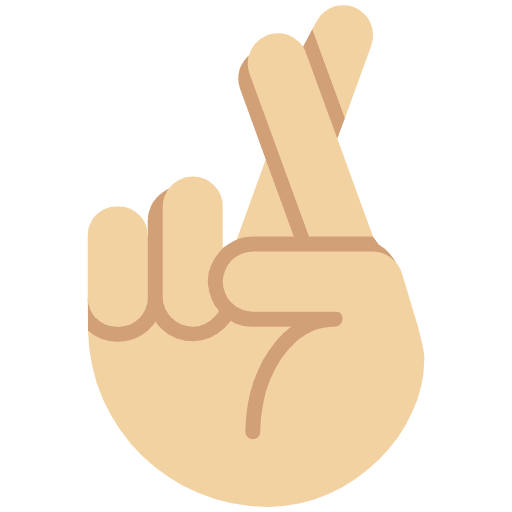 Crossed Fingers Medium Light Skin Tone Emoji from Twemoji Set
