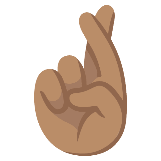 Crossed Fingers Medium Skin Tone Emoji from Noto Emoji Set