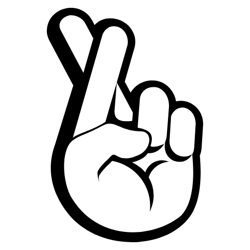 Crossed Fingers Emoji from EmojiTwo Black Set