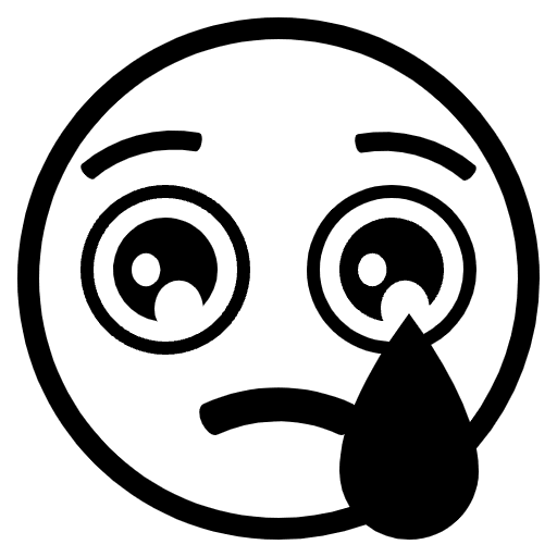 Crying Face Emoji from EmojiTwo Black Set