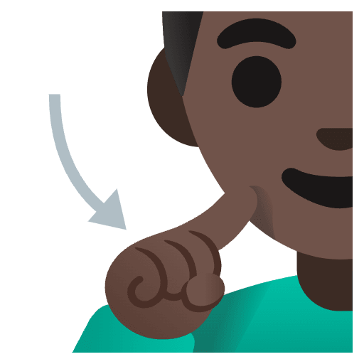 Deaf Man Dark Skin Tone Emoji from Noto Emoji Set