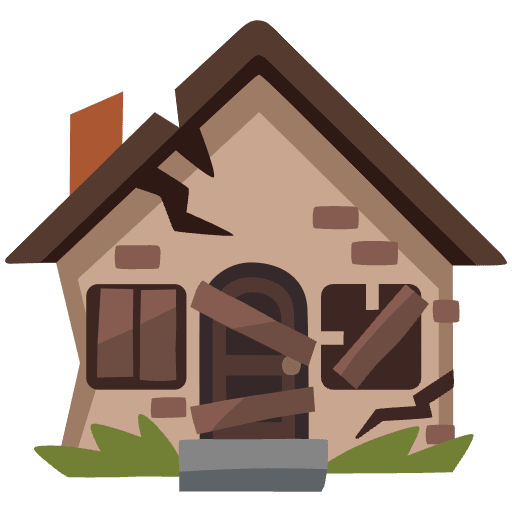 Derelict House Emoji from Noto Emojis Set