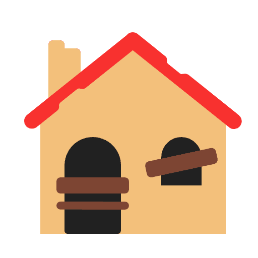 Derelict House Flat Emoji from Fluent Emoji Flat Set