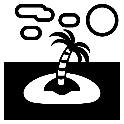 Desert Island Emoji from EmojiTwo Black Set
