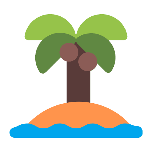 Desert Island Flat Emoji from Fluent Emoji Flat Set