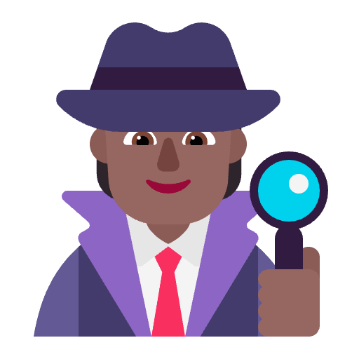 Detective Flat Medium Dark Emoji from Fluent Emoji Flat Set