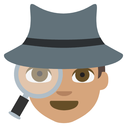 Detective Medium Skin Tone Emoji from EmojiTwo Colors Set