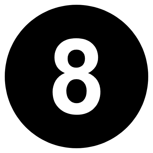 Digit Eight Emoji from EmojiTwo Black Set