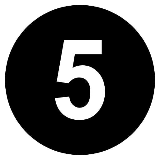 Digit Five Emoji from EmojiTwo Black Set