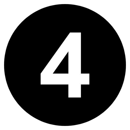 Digit Four Emoji from EmojiTwo Black Set