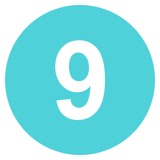 Digit Nine Emoji from EmojiTwo Colors Set