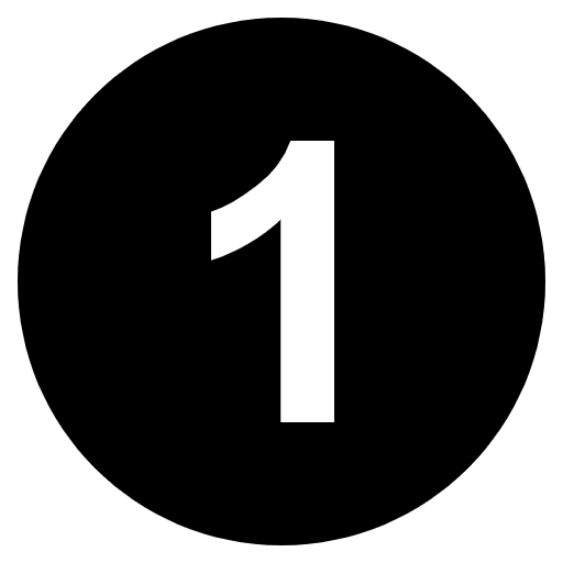 Digit One Emoji from EmojiTwo Black Set
