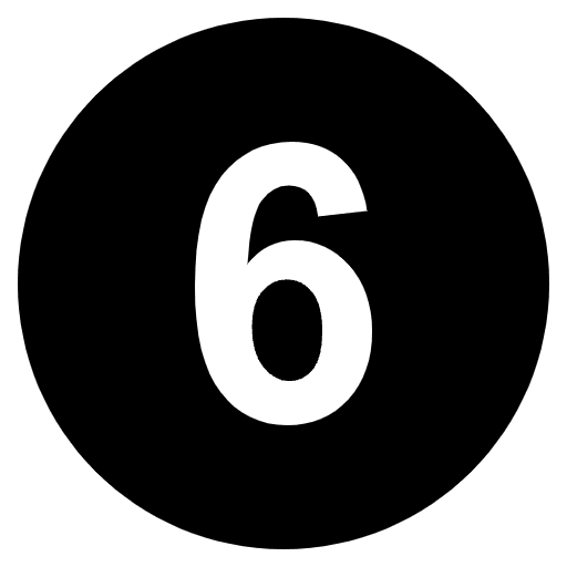 Digit Six Emoji from EmojiTwo Black Set