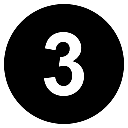 Digit Three Emoji from EmojiTwo Black Set