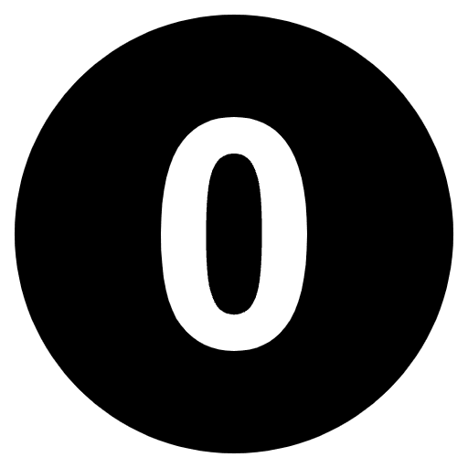 Digit Zero Emoji from EmojiTwo Black Set