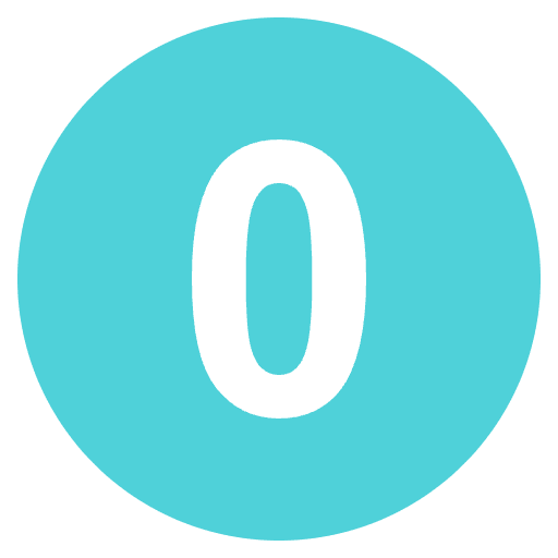 Digit Zero Emoji from EmojiTwo Colors Set