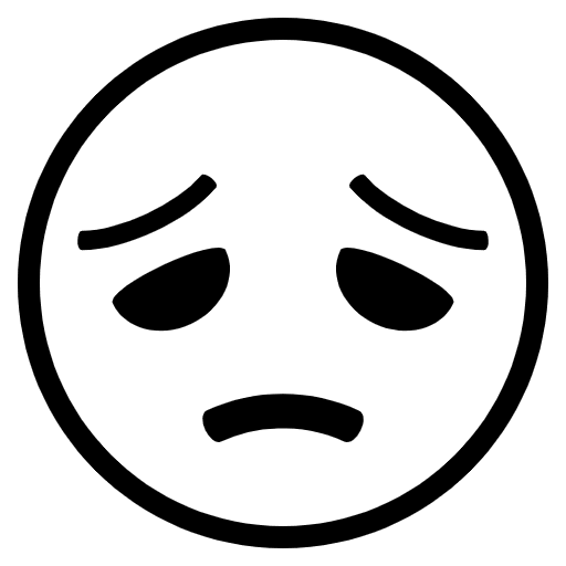 Disappointed Face Emoji from EmojiTwo Black Set