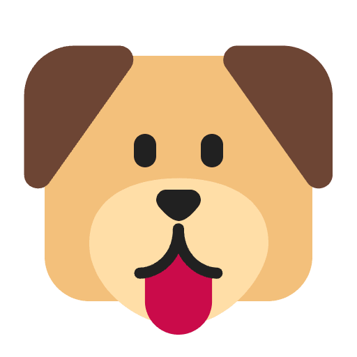 Dog Face Flat Emoji from Fluent Emoji Flat Set