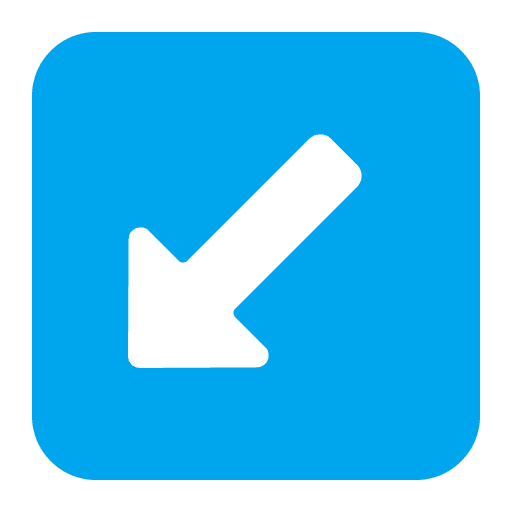 Down Left Arrow Flat Emoji from Fluent Emoji Flat Set