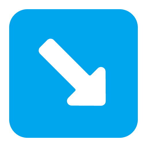 Down Right Arrow Flat Emoji from Fluent Emoji Flat Set