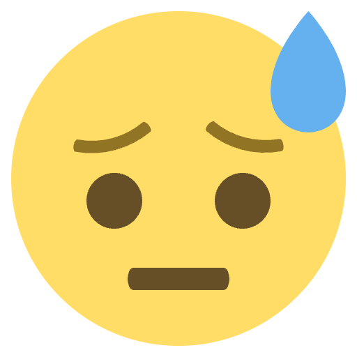 Downcast Face With Sweat Emoji from EmojiTwo Colors Set