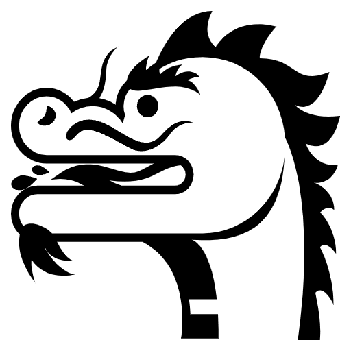 Dragon Face Emoji from EmojiTwo Black Set