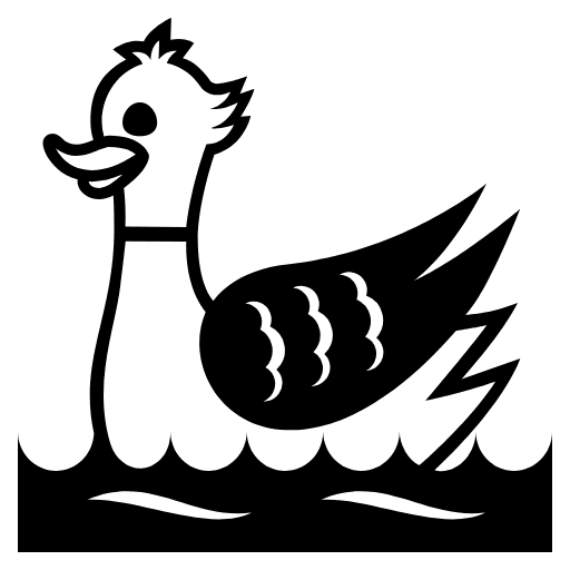 Duck Emoji from EmojiTwo Black Set