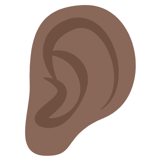 Ear Dark Skin Tone Emoji from EmojiTwo Colors Set
