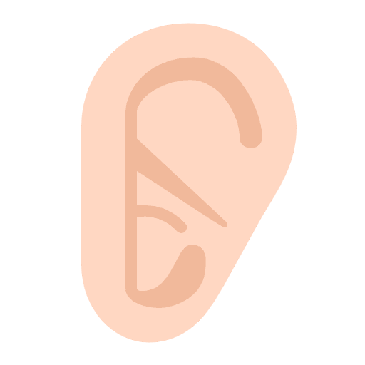 Ear Flat Light Emoji from Fluent Emoji Flat Set