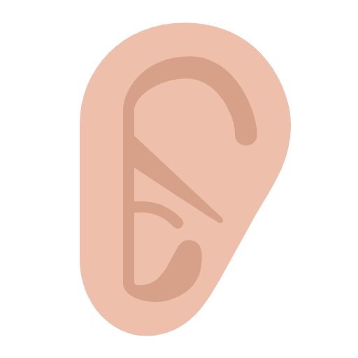 Ear Flat Medium Light Emoji from Fluent Emoji Flat Set