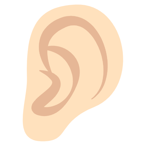 Ear Light Skin Tone Emoji from EmojiTwo Colors Set
