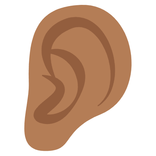 Ear Medium Dark Skin Tone Emoji from EmojiTwo Colors Set