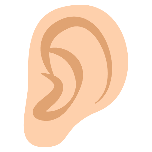 Ear Medium Light Skin Tone Emoji from EmojiTwo Colors Set