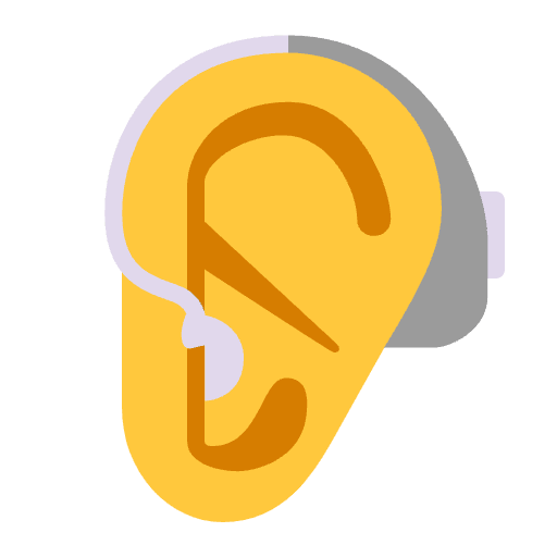 Ear With Hearing Aid Flat Default Element from Fluent Emoji Flat Set