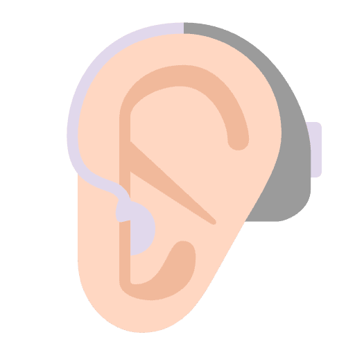 Ear With Hearing Aid Flat Light Emoji from Fluent Emoji Flat Set
