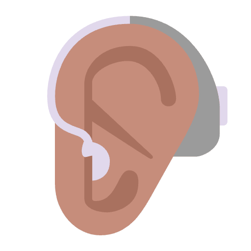 Ear With Hearing Aid Flat Medium Emoji from Fluent Emoji Flat Set