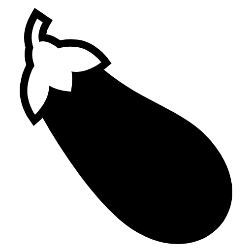 Eggplant Emoji from EmojiTwo Black Set