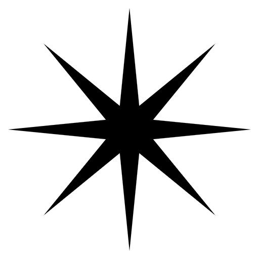 Eight Pointed Star Emoji from EmojiTwo Black Set