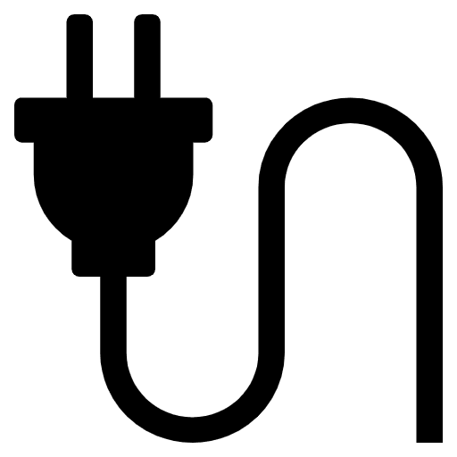 Electric Plug Emoji from EmojiTwo Black Set
