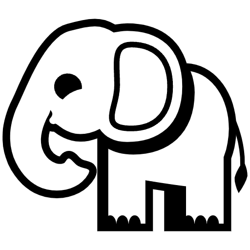 Elephant Emoji from EmojiTwo Black Set
