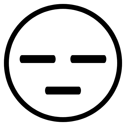 Expressionless Face Emoji from EmojiTwo Black Set