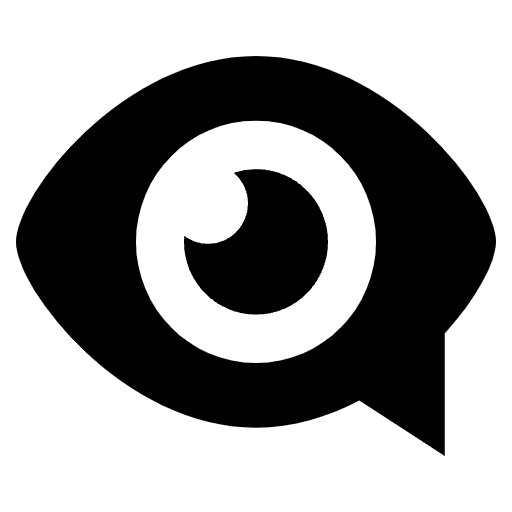 Eye In Speech Bubble Emoji from EmojiTwo Black Set
