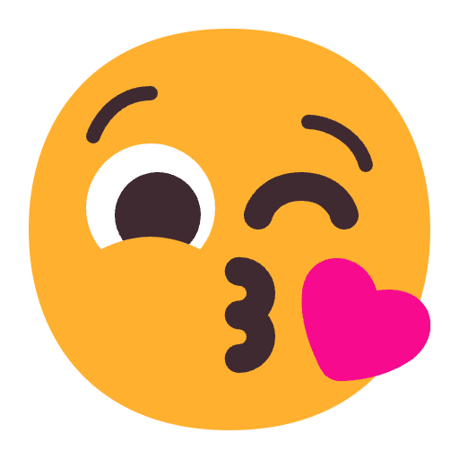 Face Blowing A Kiss Flat Emoji from Fluent Emoji Flat Set