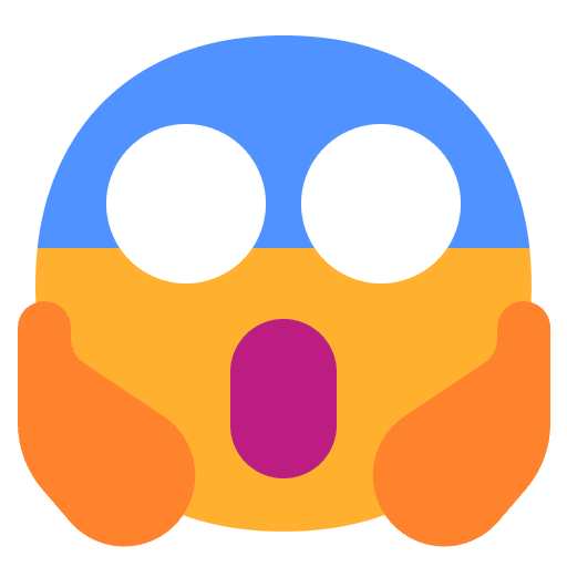 Face Screaming In Fear Flat Emoji from Fluent Emoji Flat Set