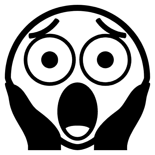 Face Screaming In Fear Emoji from EmojiTwo Black Set