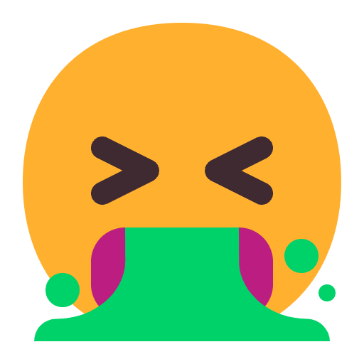 Face Vomiting Flat Emoji from Fluent Emoji Flat Set