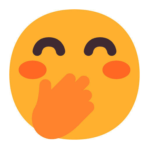 Face With Hand Over Mouth Flat Emoji from Fluent Emoji Flat Set