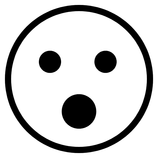 Face With Open Mouth Emoji from EmojiTwo Black Set