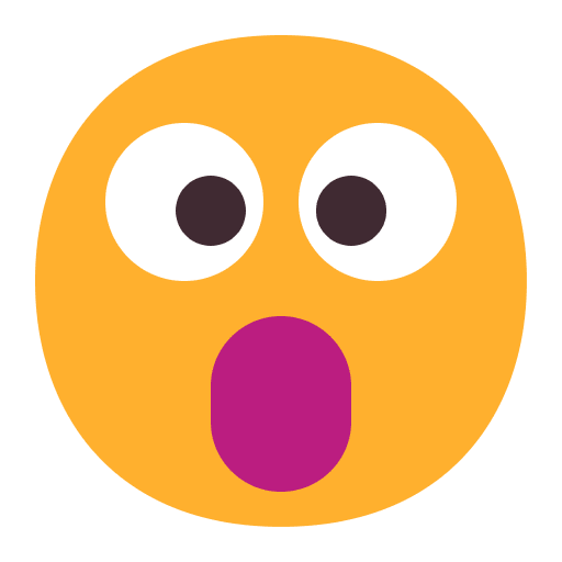 Face With Open Mouth Flat Emoji from Fluent Emoji Flat Set