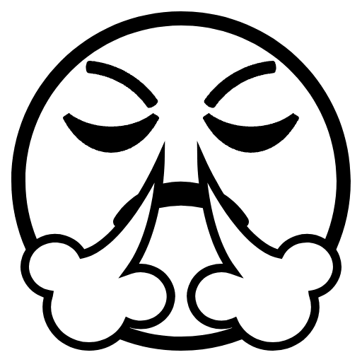 Face With Steam From Nose Emoji from EmojiTwo Black Set